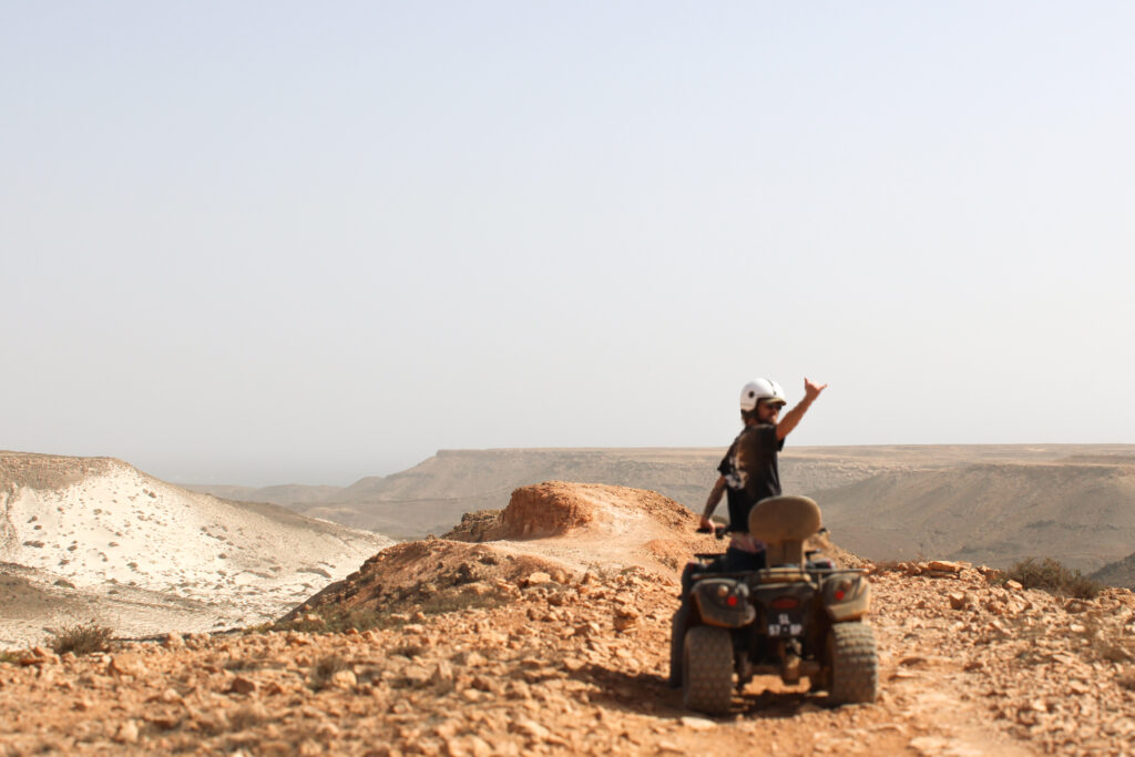 Quad Route on the island Sal in Cabo Verde with an amazing view over the sand dunes on the island